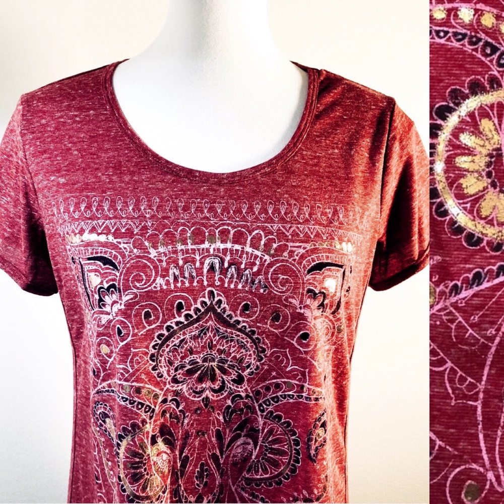 Style & Co Metallic Elephant Tee